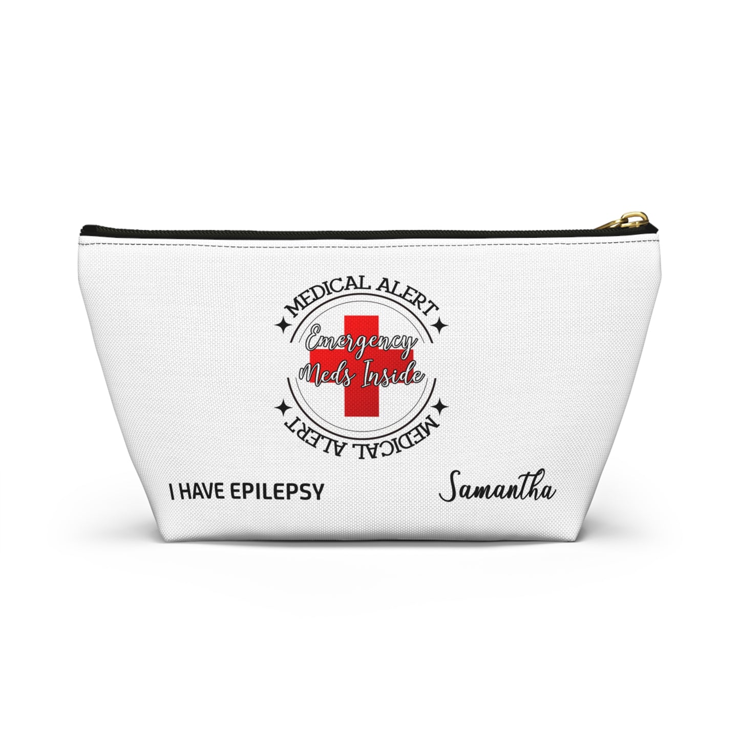 Personalized Medical Alert Epilepsy Emergency Meds Accessory Pouch for Samantha