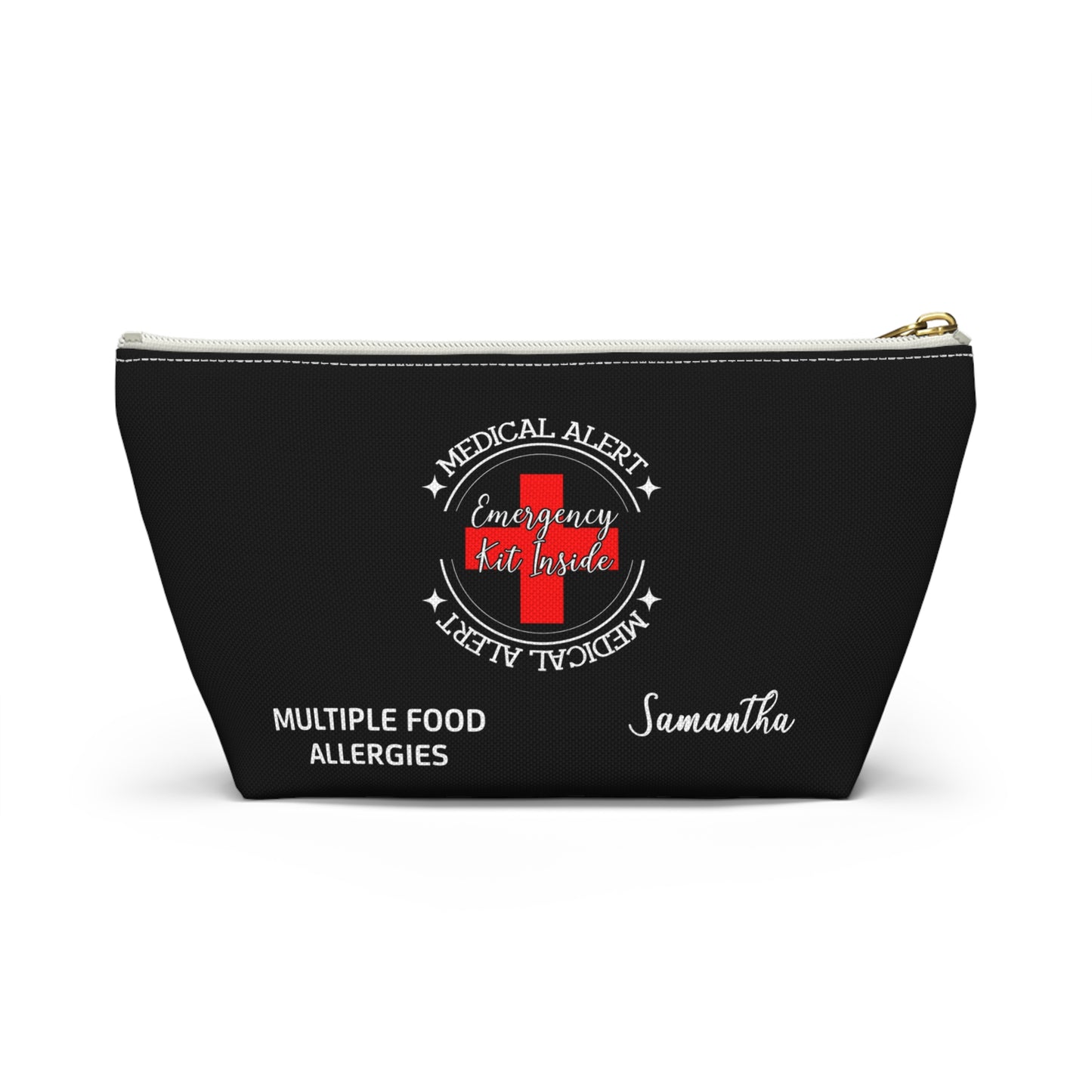Personalized Medical Alert Emergency Kit Pouch for Multiple Food Allergies Samantha Allergy Meds and EpiPens Organizer Travel Bag