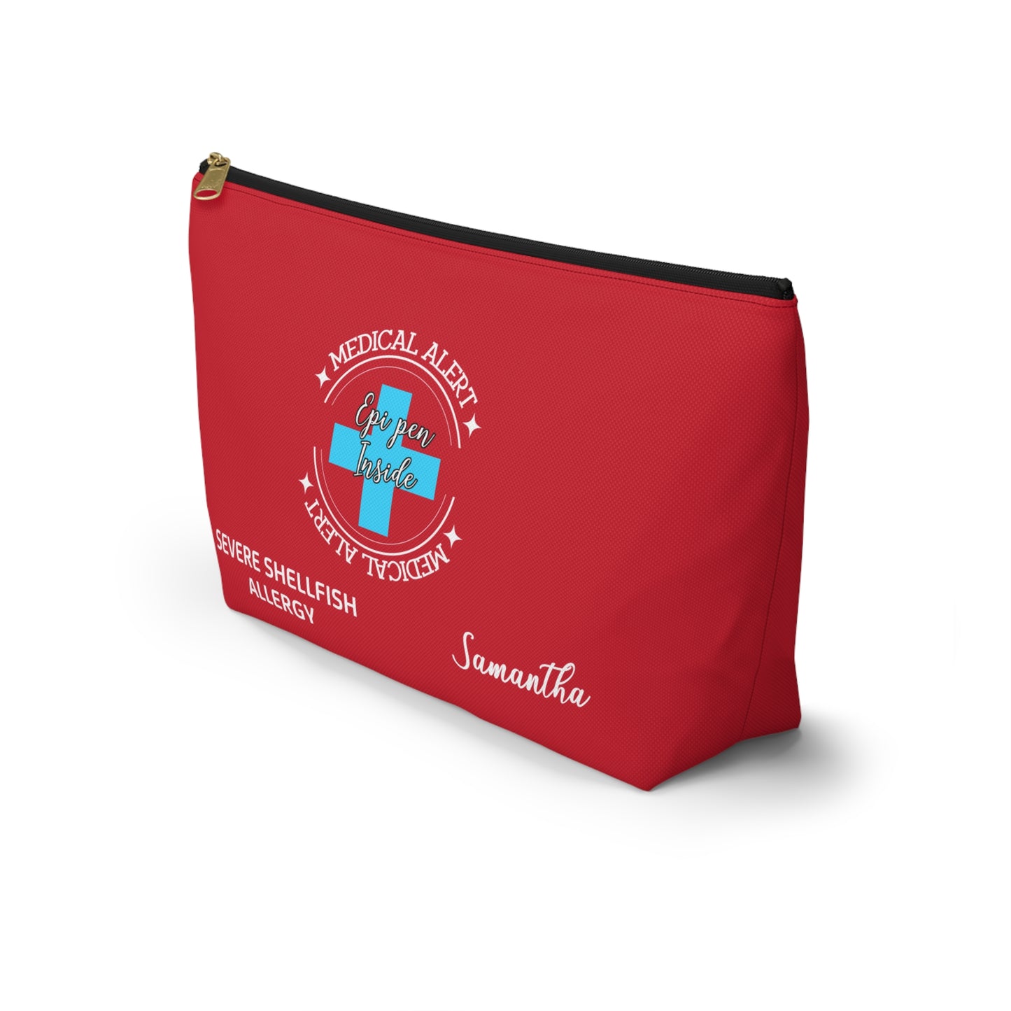 Personalized Medical Alert Epi Pen Pouch for Severe Shellfish Allergy Samantha Emergency Allergy Kit for School Travel Everyday