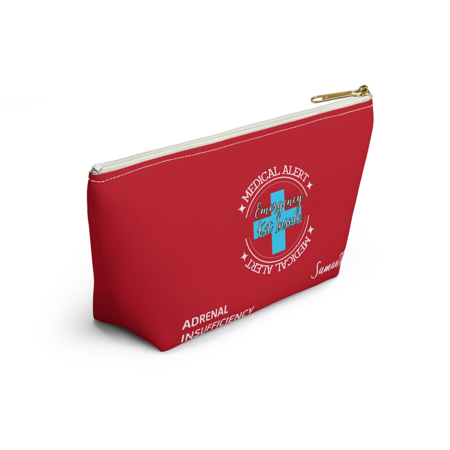 Personalized Medical Alert Emergency Kit Pouch for Adrenal Insufficiency Samantha Medication Organizer for Daily or Travel Use