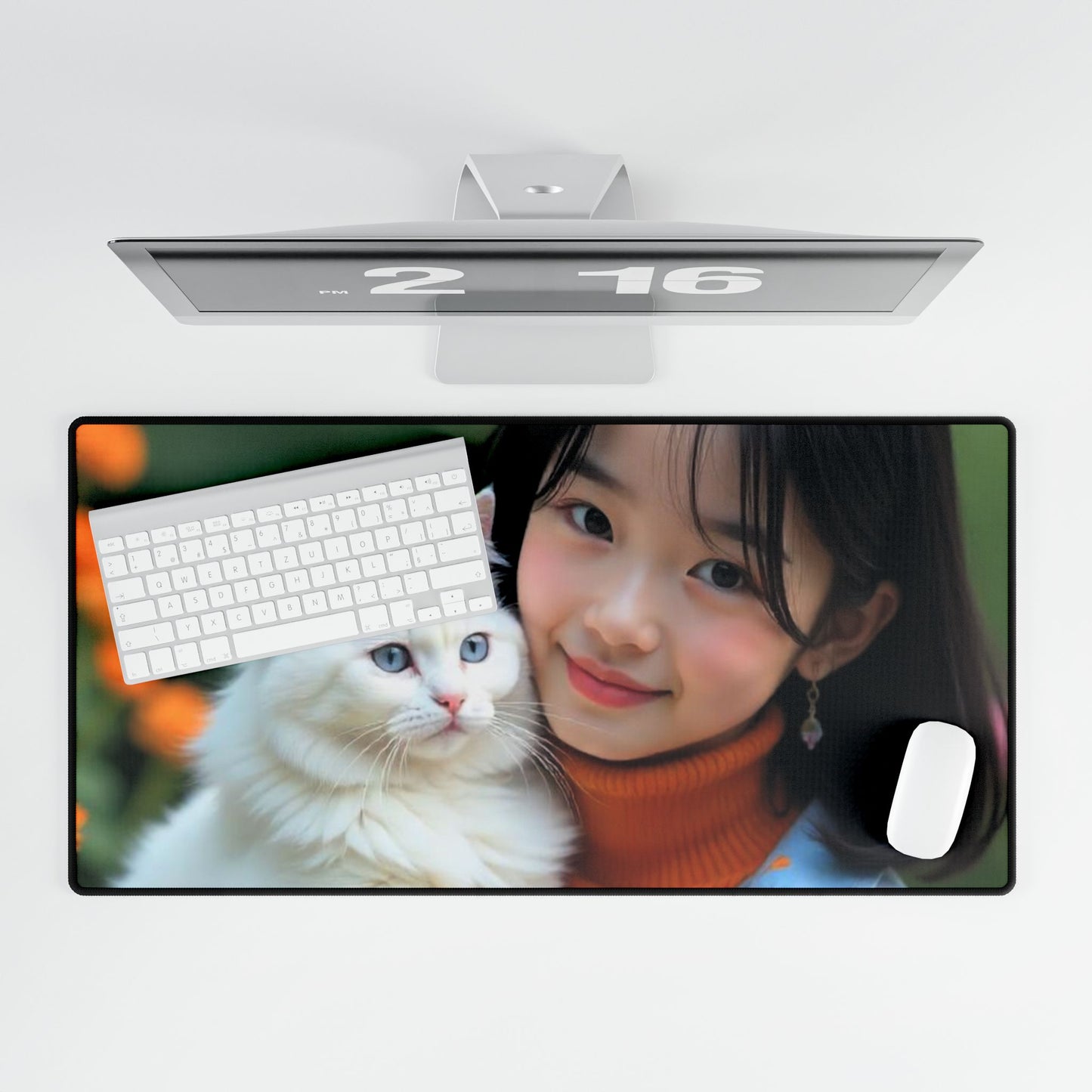 Personalized Desk Mats Featuring Cat & Girl Design, Cute Home Office Decor, Unique Gift for Cat Lovers, Gamer Desktop Accessories, [...]