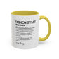 Custom Fashion Stylist Mug, Funny Glam Gift, Stylist Dictionary Mug, Personalized Fashion Mug, Colorful Mugs (11oz, 15oz)