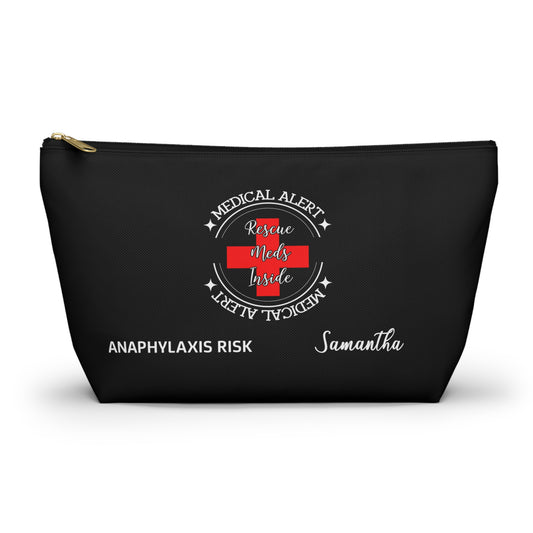 Personalized Medical Alert Rescue Meds Pouch for Anaphylaxis Risk Samantha Emergency Allergy Kit Travel Organizer