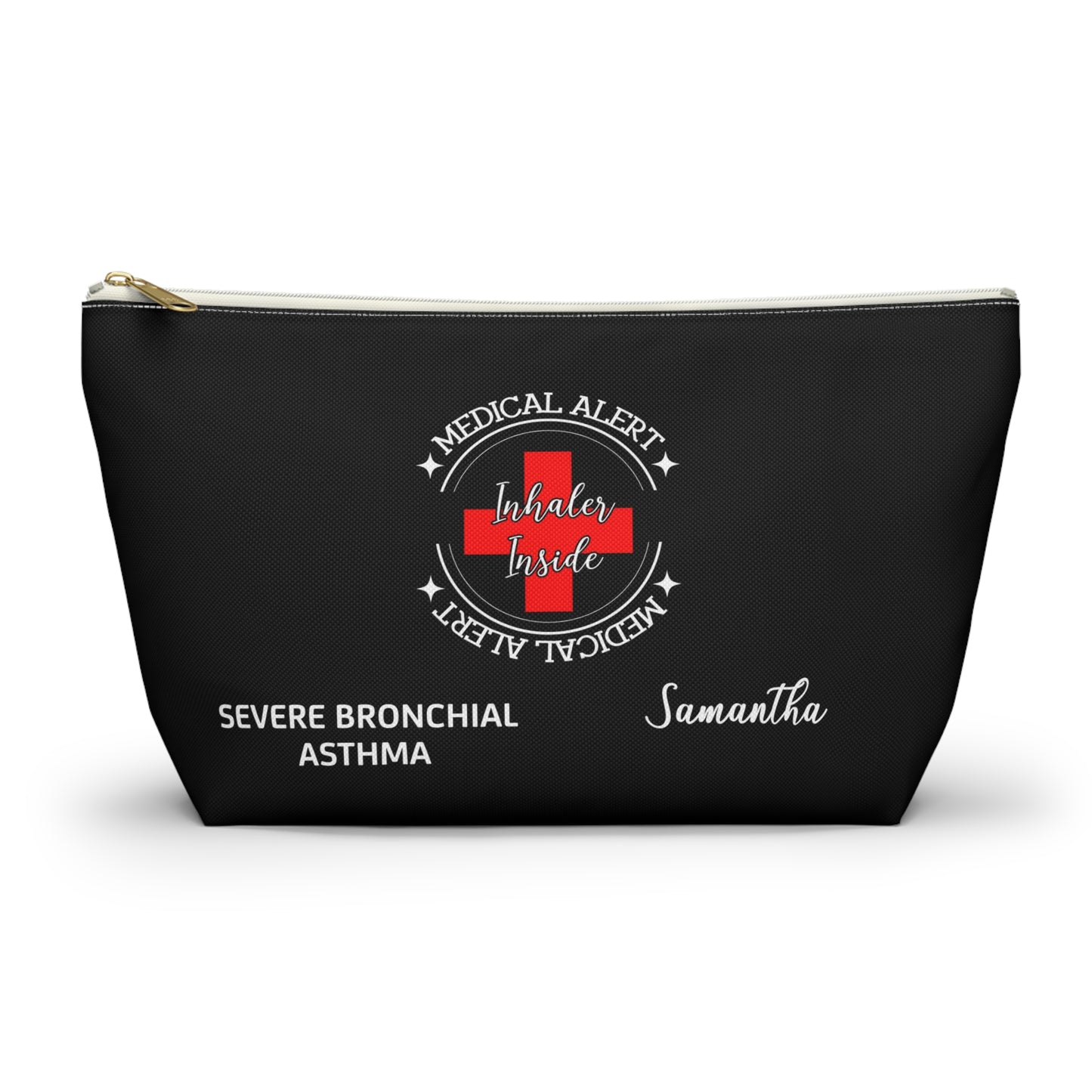 Personalized Medical Alert Inhaler Pouch for Severe Bronchial Asthma Samantha Asthma Meds Organizer and Emergency Travel Bag
