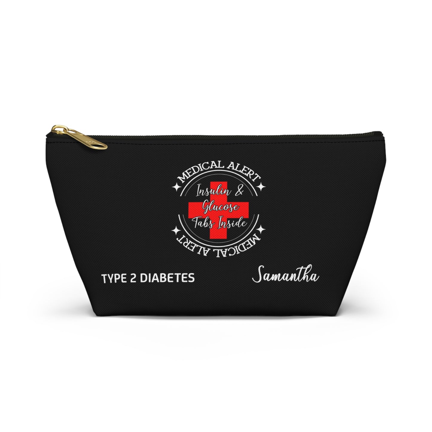 Personalized Medical Alert Insulin and Glucose Pouch for Type 2 Diabetes Samantha Emergency Medications Organizer and Travel Bag