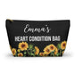 Heart Condition Bag for Emergency Meds Personalized Medical Alert Pouch for Heart Medications Travel Organizer for Daily Essentials