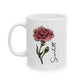 January Birth Flower Carnation Mug 11oz 15oz Personalized Floral Coffee Cup Birthday Gift for Her Ceramic Flower Name Custom Mug