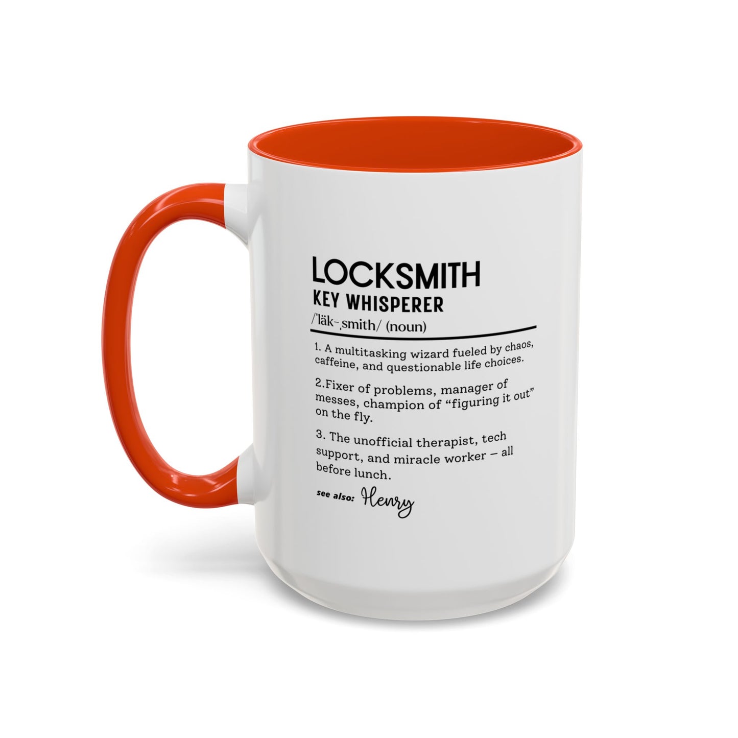 Personalized Locksmith Mug, Funny Dictionary Mug for Key Whisperers, Unique Gift for Locksmiths, Key Tech Mug, Colorful Mugs (11oz, 15oz)