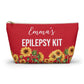 Epilepsy Emergency Kit Medical Alert Pouch Seizure Meds Bag Personalized Storage for Rescue Medication School Travel and Daily Use