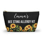 Personalized Bee Sting Allergy Kit with Epipen Storage for Emergency Use Portable Medical Alert Pouch for Kids and Adults Travel Friendly