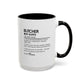 Custom Butcher Dictionary Mug, Funny Meat Slayer Coffee Cup, Personalized Kitchen Gift for Butchers, Colorful Mugs (11oz, 15oz)