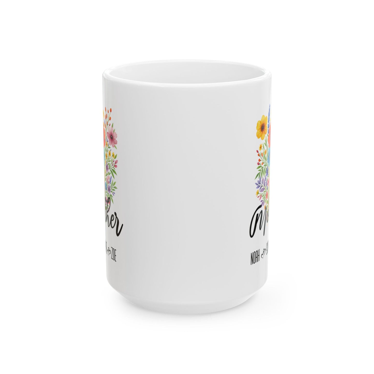 Personalized Mother NOAH SOPHIE ZOE Ceramic Mug (11oz, 15oz) - Glossy Finish, December Birthday Design