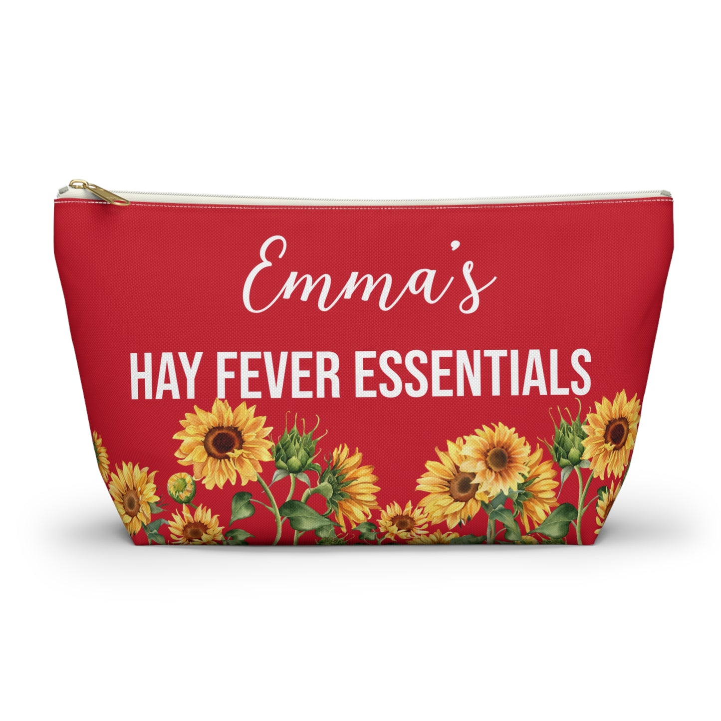 Hay Fever Essentials Pouch Allergy Meds Storage Bag for Tablets Tissues Nasal Spray Personalized Travel Case for Seasonal Allergies