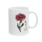 January Birth Flower Carnation Mug 11oz 15oz Personalized Floral Coffee Cup Birthday Gift for Her Ceramic Flower Name Custom Mug