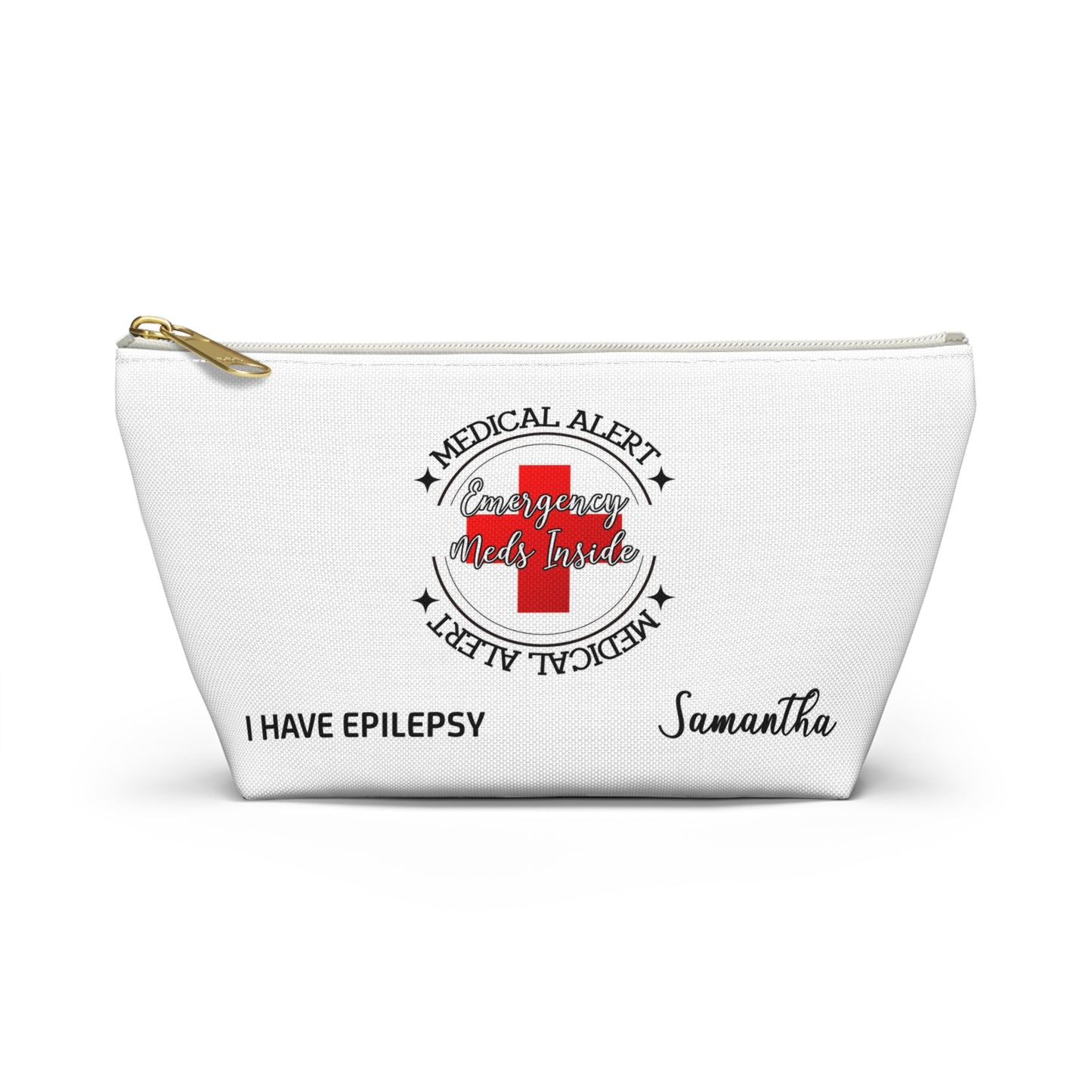 Personalized Medical Alert Epilepsy Emergency Meds Accessory Pouch for Samantha