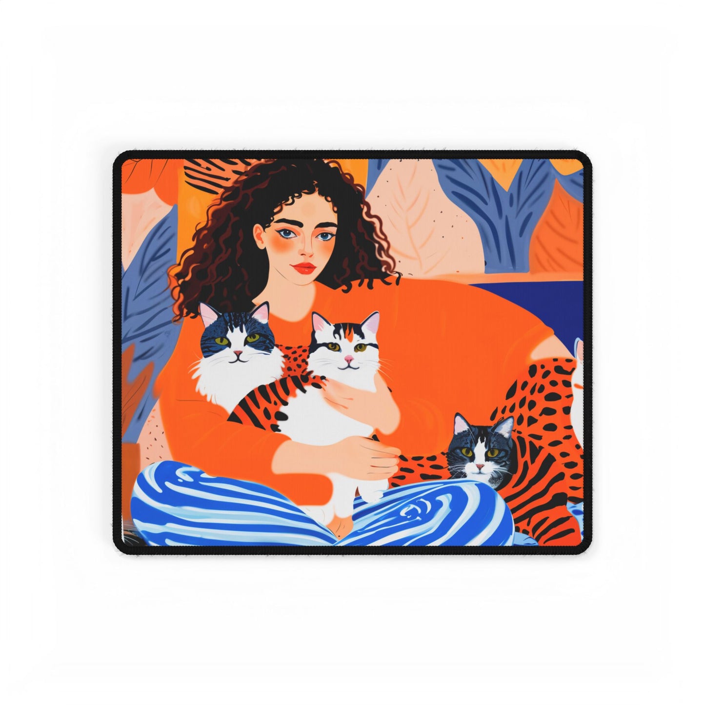 Chic Cat-themed Desk Mat, Decorative Office Mat, Animal Lover Gift, Home Office Decor, Cat Lover's Desk Accessory