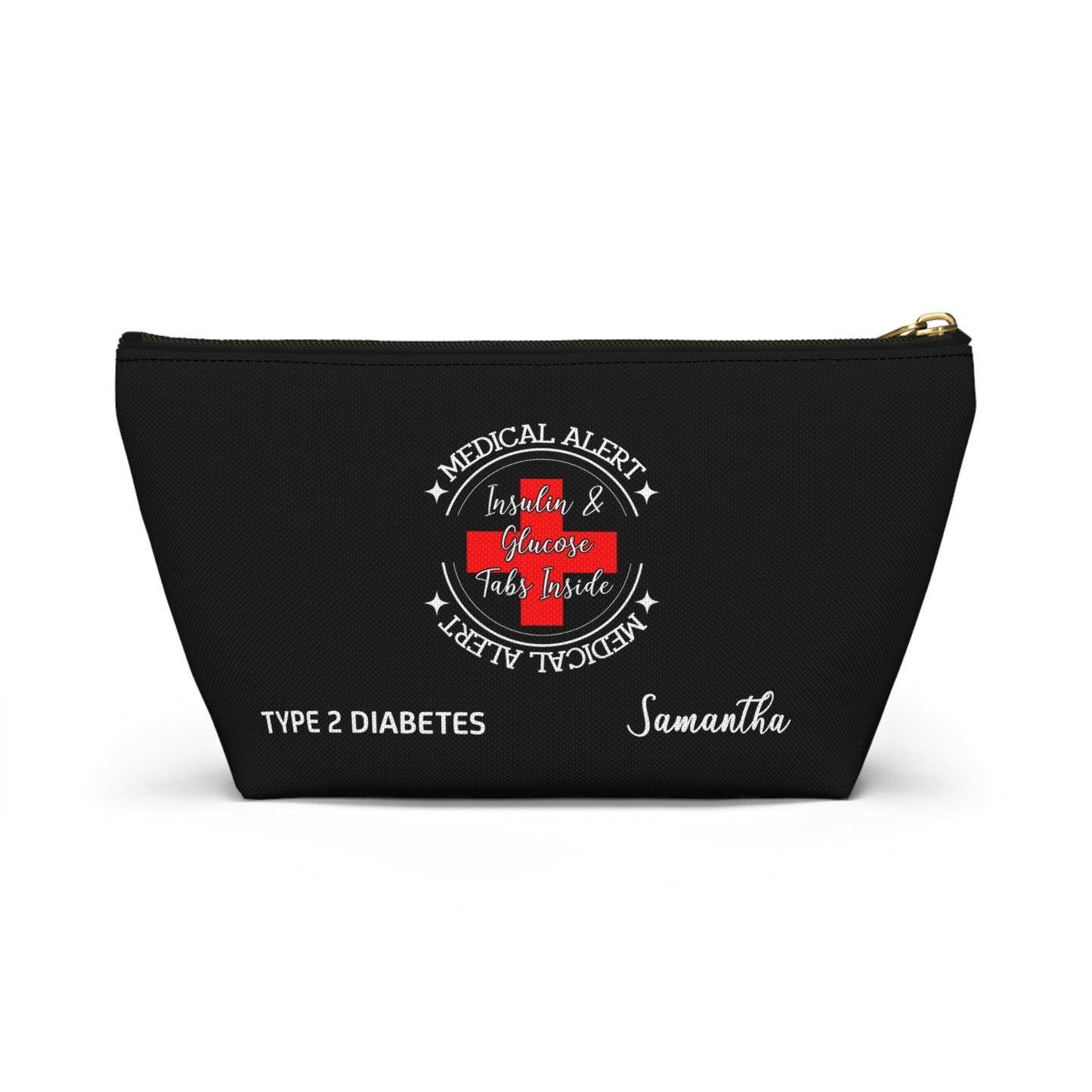 Personalized Medical Alert Insulin and Glucose Pouch for Type 2 Diabetes Samantha Emergency Medications Organizer and Travel Bag