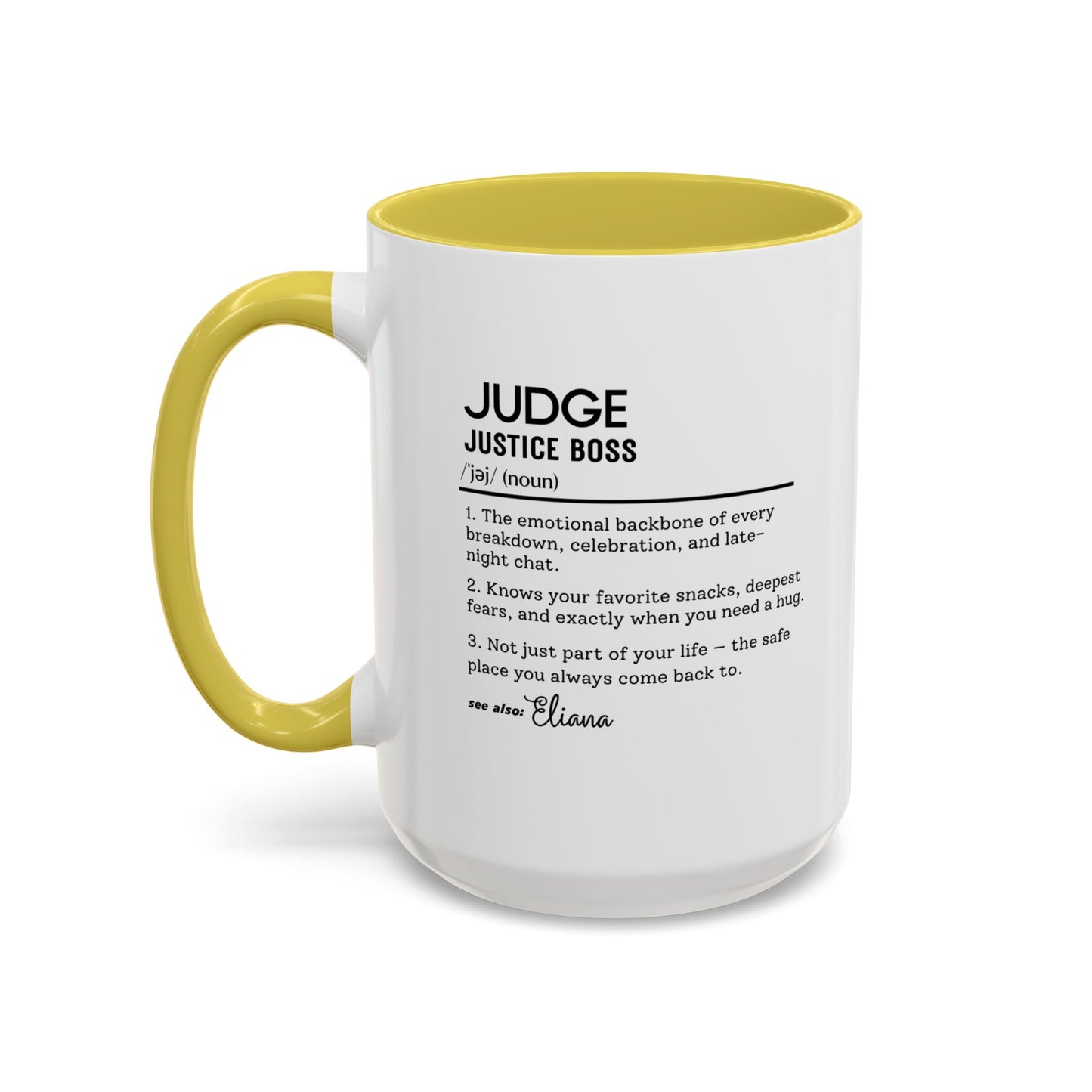 Judge Dictionary Mug, Funny Justice Boss Coffee Cup, Custom Courtroom Gift Idea, Law Office Decor Mug, Colorful Mugs (11oz, 15oz)