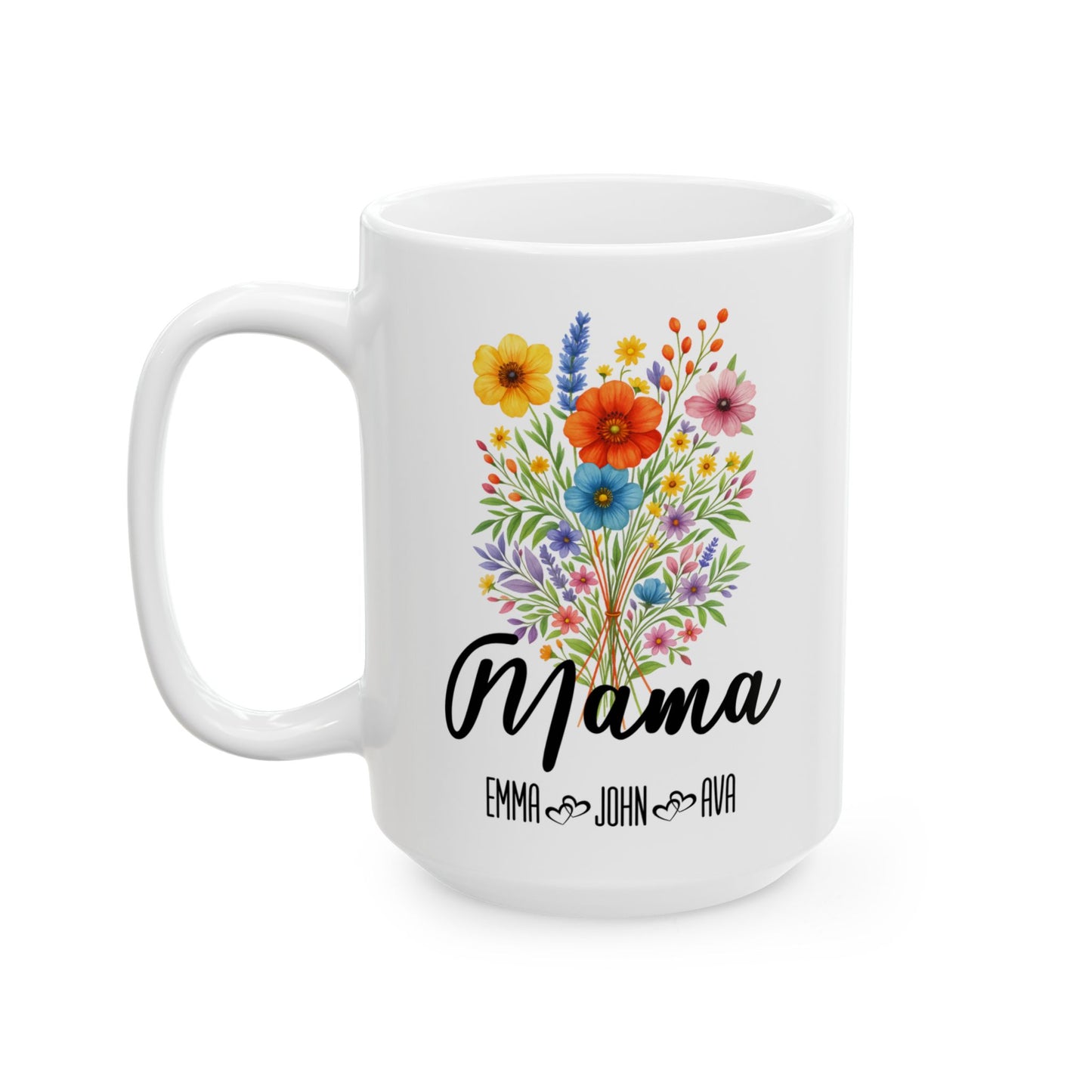 Mama Mug 11oz 15oz Custom Coffee Cup Gift for Mom New Mom Mothers Day Present from Kids Personalized Ceramic Mug for Her Daily Use