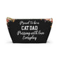 Proud To Be A Cat Dad Pouch Purring With Love Everyday Cat Lover Gift For Him Cat Dad Accessory Bag Cute Pet Zipper Storage Pouch