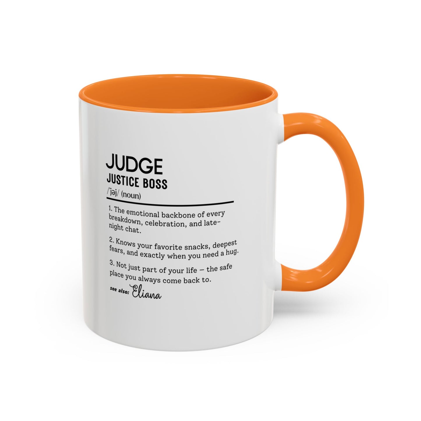 Judge Dictionary Mug, Funny Justice Boss Coffee Cup, Custom Courtroom Gift Idea, Law Office Decor Mug