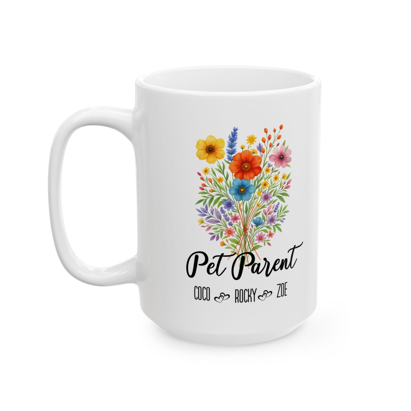 Pet Parent Mug 11oz 15oz Custom Coffee Cup Gift for Dog or Cat Lovers Personalized Ceramic Mug for Animal Owner or Pet Mom and Dad