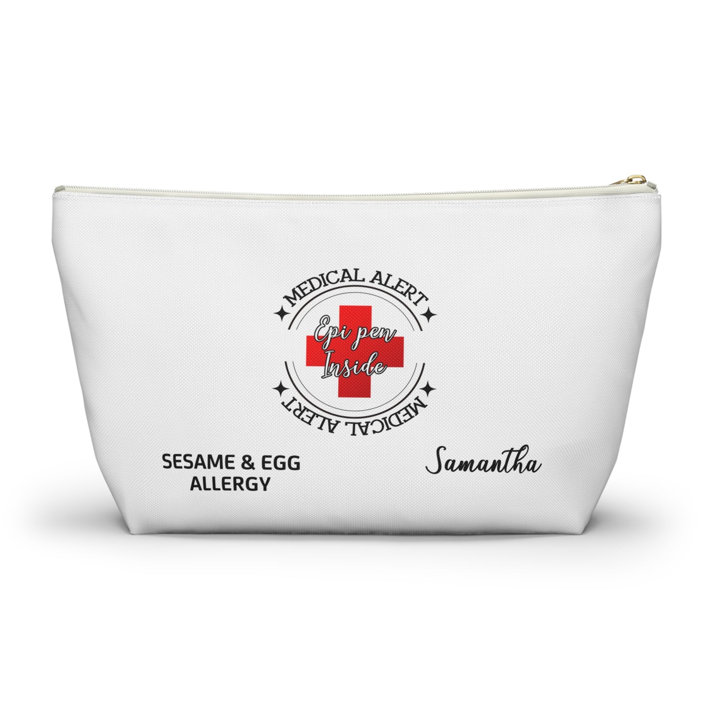 Personalized Medical Alert EpiPen Pouch for Sesame & Egg Allergy - Samantha