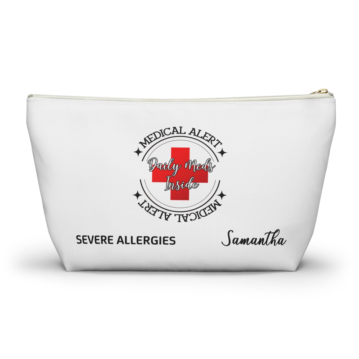 Personalized Medical Alert Accessory Pouch for SEVERE ALLERGIES - Samantha Edition
