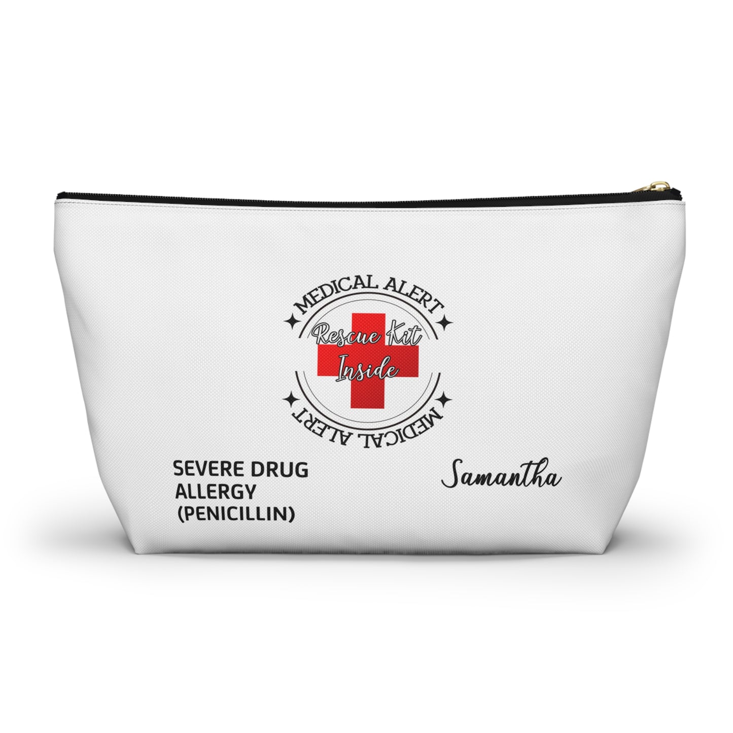 Personalized Medical Alert Rescue Kit Pouch for Samantha - Severe Penicillin Allergy