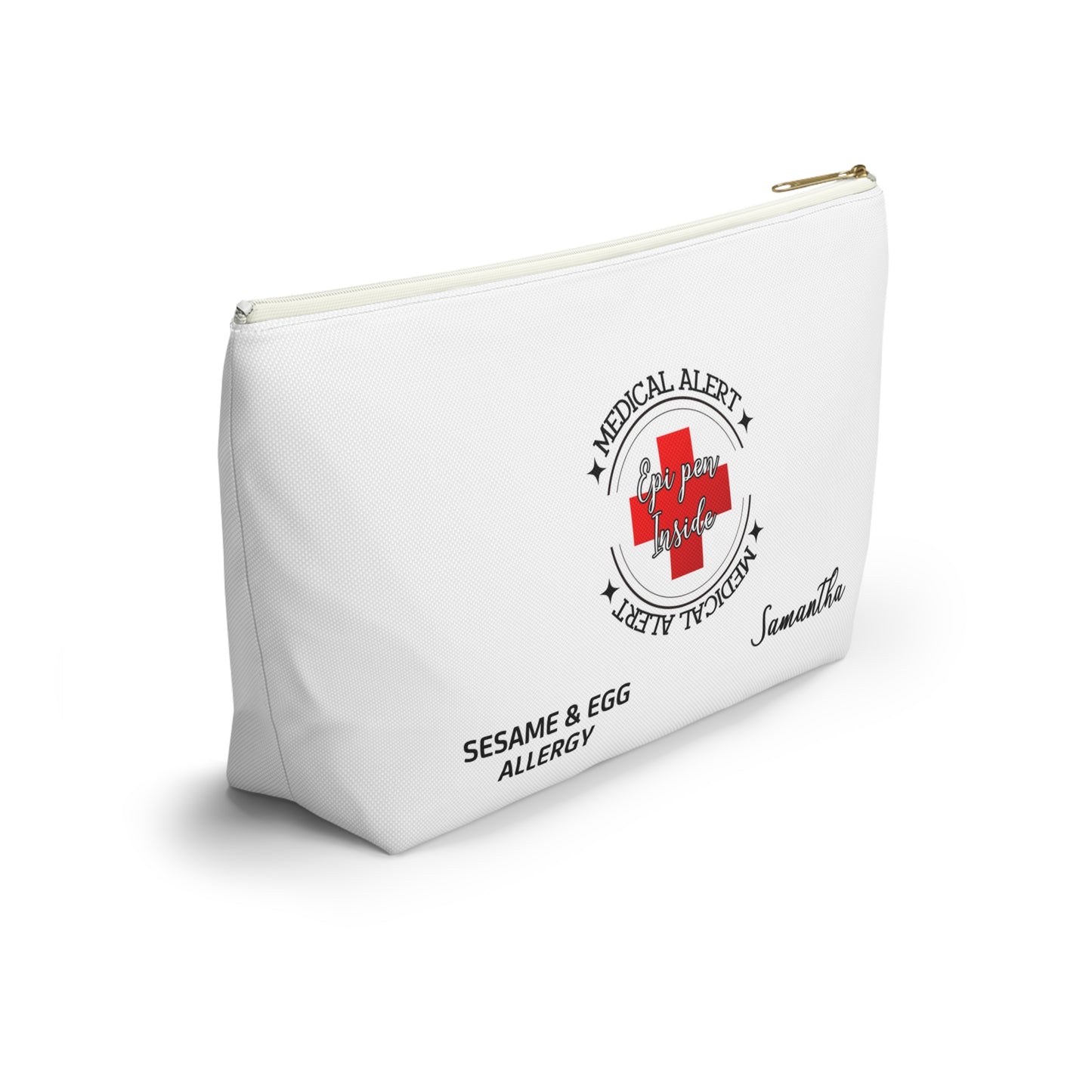 Personalized Medical Alert EpiPen Pouch for Sesame & Egg Allergy - Samantha