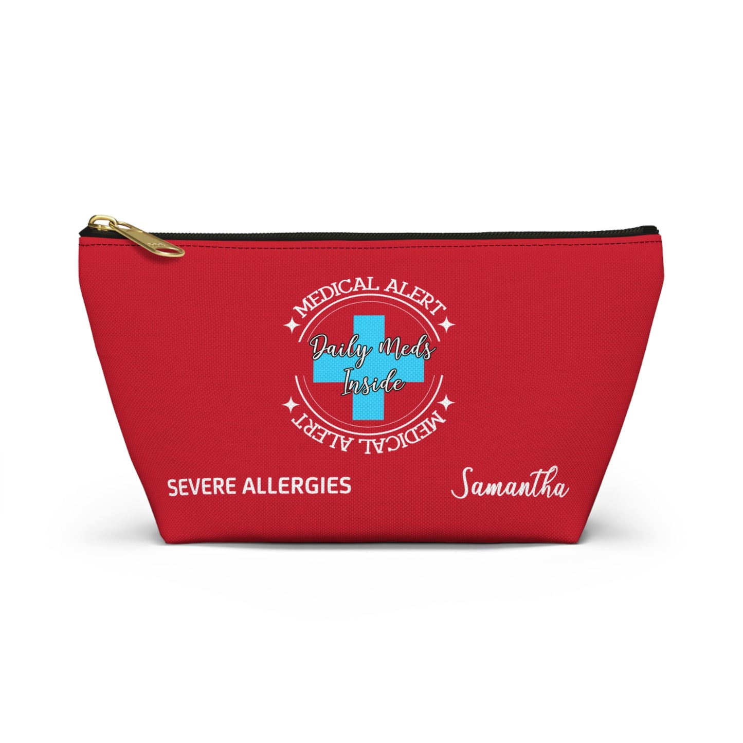 Personalized Medical Alert Daily Meds Pouch for Severe Allergies Samantha Emergency Medication Organizer Travel Case