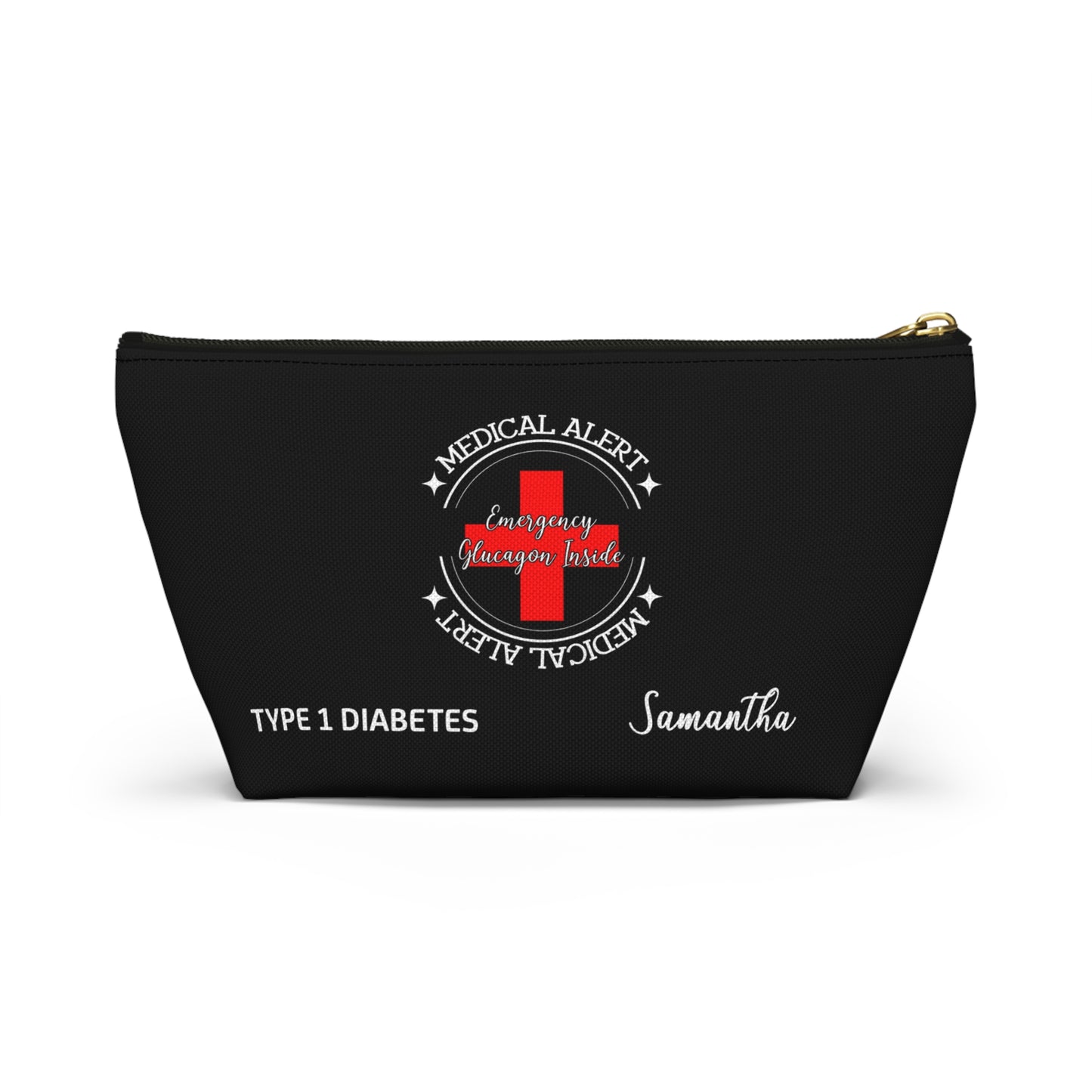 Personalized Medical Alert Emergency Glucagon Kit Pouch for Type 1 Diabetes Samantha Insulin and Hypoglycemia Supplies Organizer