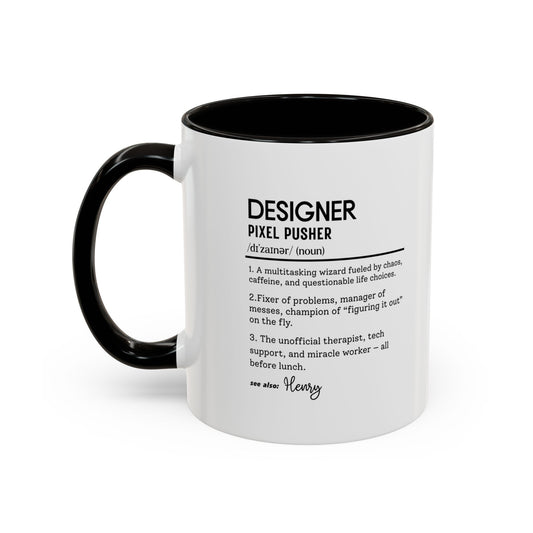 Custom Designer Mug, Funny Graphic Designer Gift, Personalized Design Coffee Cup, Creative Hustler Definition Mug, UX UI Artist Mug