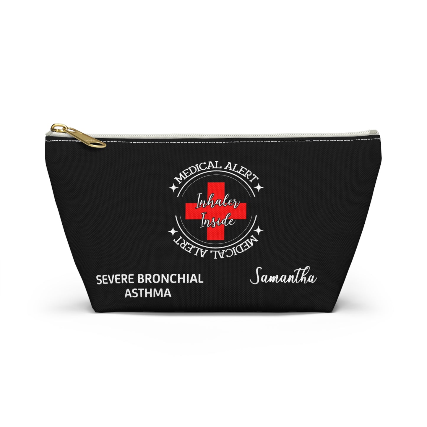 Personalized Medical Alert Inhaler Pouch for Severe Bronchial Asthma Samantha Asthma Meds Organizer and Emergency Travel Bag