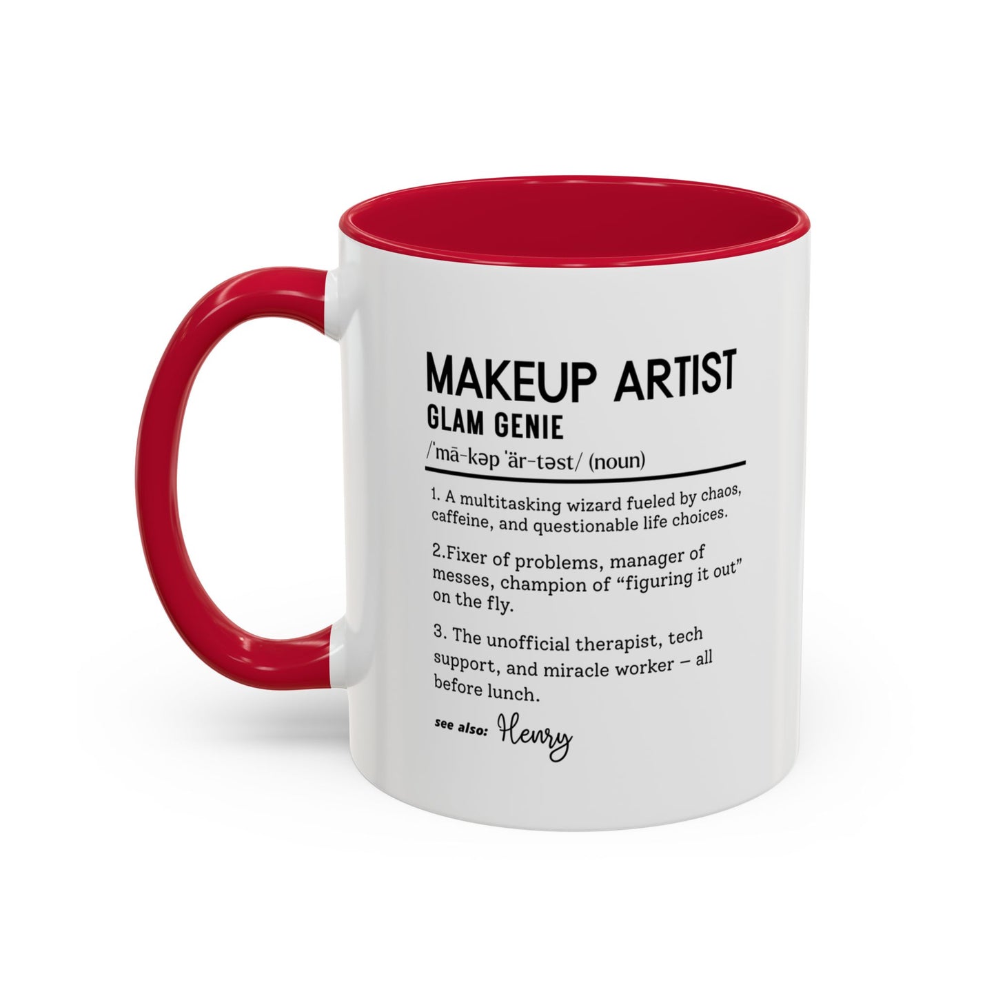 Glam Genie Mug, Funny Makeup Artist Gift, Beauty Lover Mug, MUA Coffee Cup, Personalized Makeup Mug, Colorful Mug (11oz, 15oz)