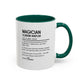 Custom Magician Dictionary Mug, Funny Illusion Hustler Gift Mug, Personalized Magic Performer Cup, Colorful Mugs (11oz, 15oz)