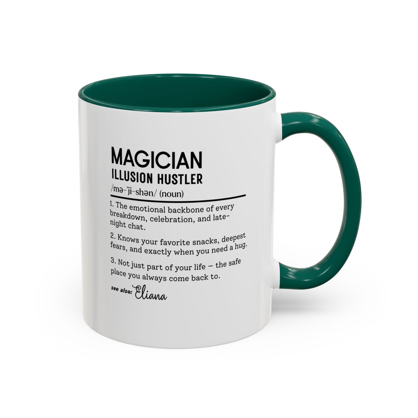 Custom Magician Dictionary Mug, Funny Illusion Hustler Gift Mug, Personalized Magic Performer Cup, Colorful Mugs (11oz, 15oz)