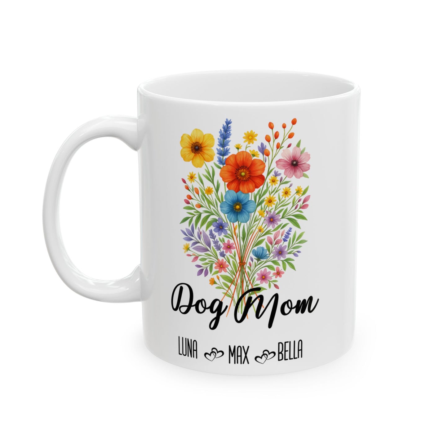 Dog Mom Mug 11oz 15oz Custom Coffee Cup Gift for Dog Lovers Pet Owner Mug for Women Personalized Ceramic Mug for Fur Mama