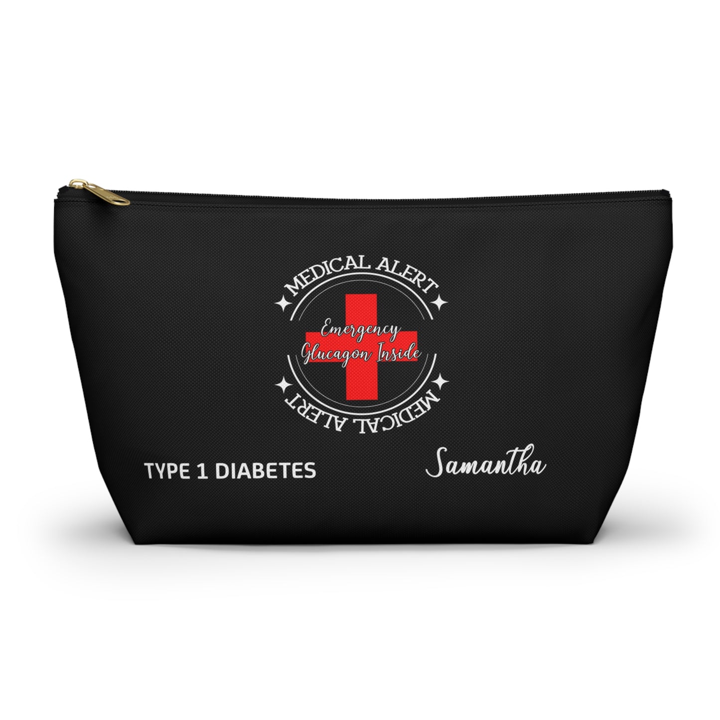 Personalized Medical Alert Emergency Glucagon Kit Pouch for Type 1 Diabetes Samantha Insulin and Hypoglycemia Supplies Organizer