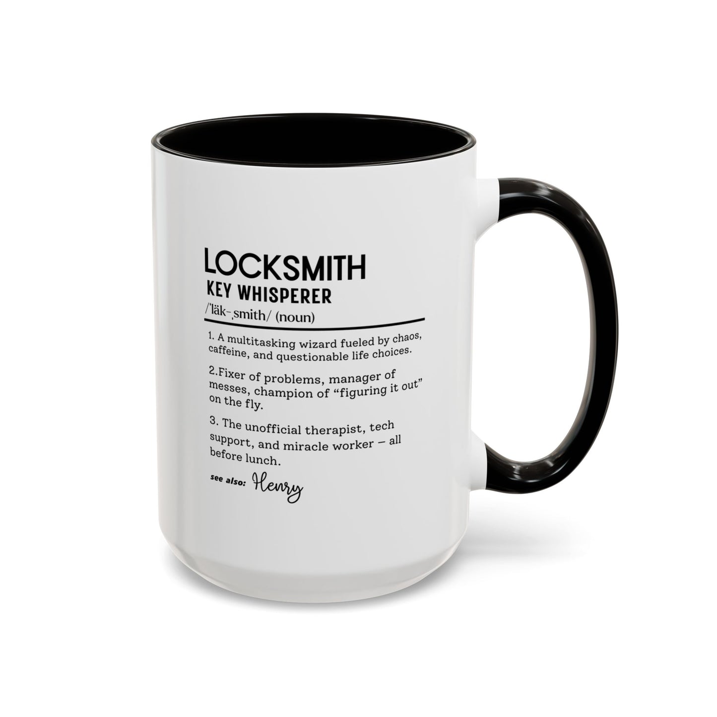 Personalized Locksmith Mug, Funny Dictionary Mug for Key Whisperers, Unique Gift for Locksmiths, Key Tech Mug, Colorful Mugs (11oz, 15oz)