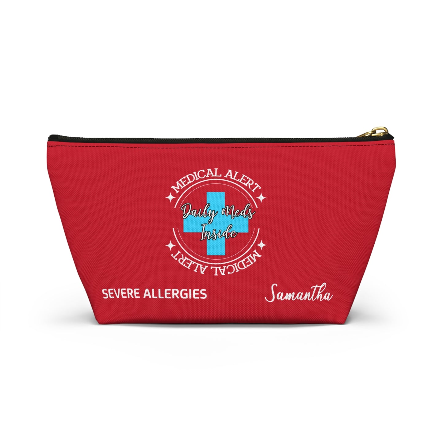 Personalized Medical Alert Daily Meds Pouch for Severe Allergies Samantha Emergency Medication Organizer Travel Case