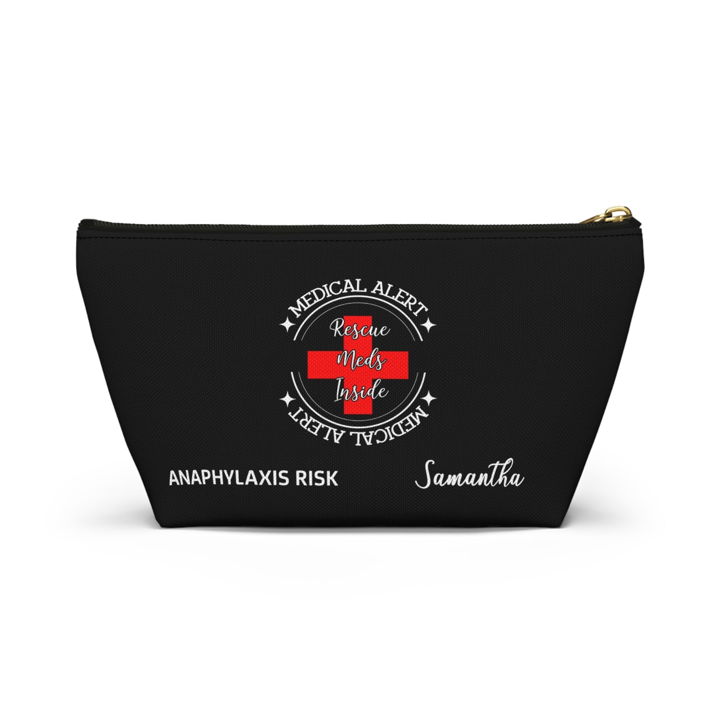 Personalized Medical Alert Rescue Meds Pouch for Anaphylaxis Risk Samantha Emergency Allergy Kit Travel Organizer