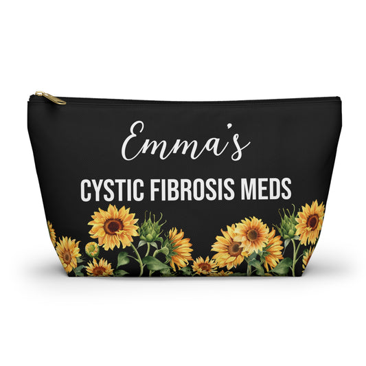 Cystic Fibrosis Meds Pouch for Daily Medication Storage Personalized Medical Travel Bag for Kids and Adults with CF Essentials Inside