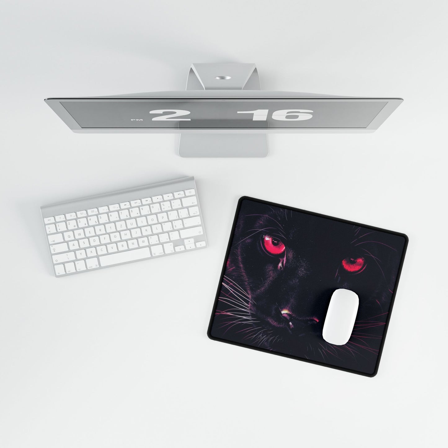 Mystical Panther Desk Mat - Stylish Workspace Decor, Office Accessory, Gaming Matt, Home Office Gift, Red Eyes Design
