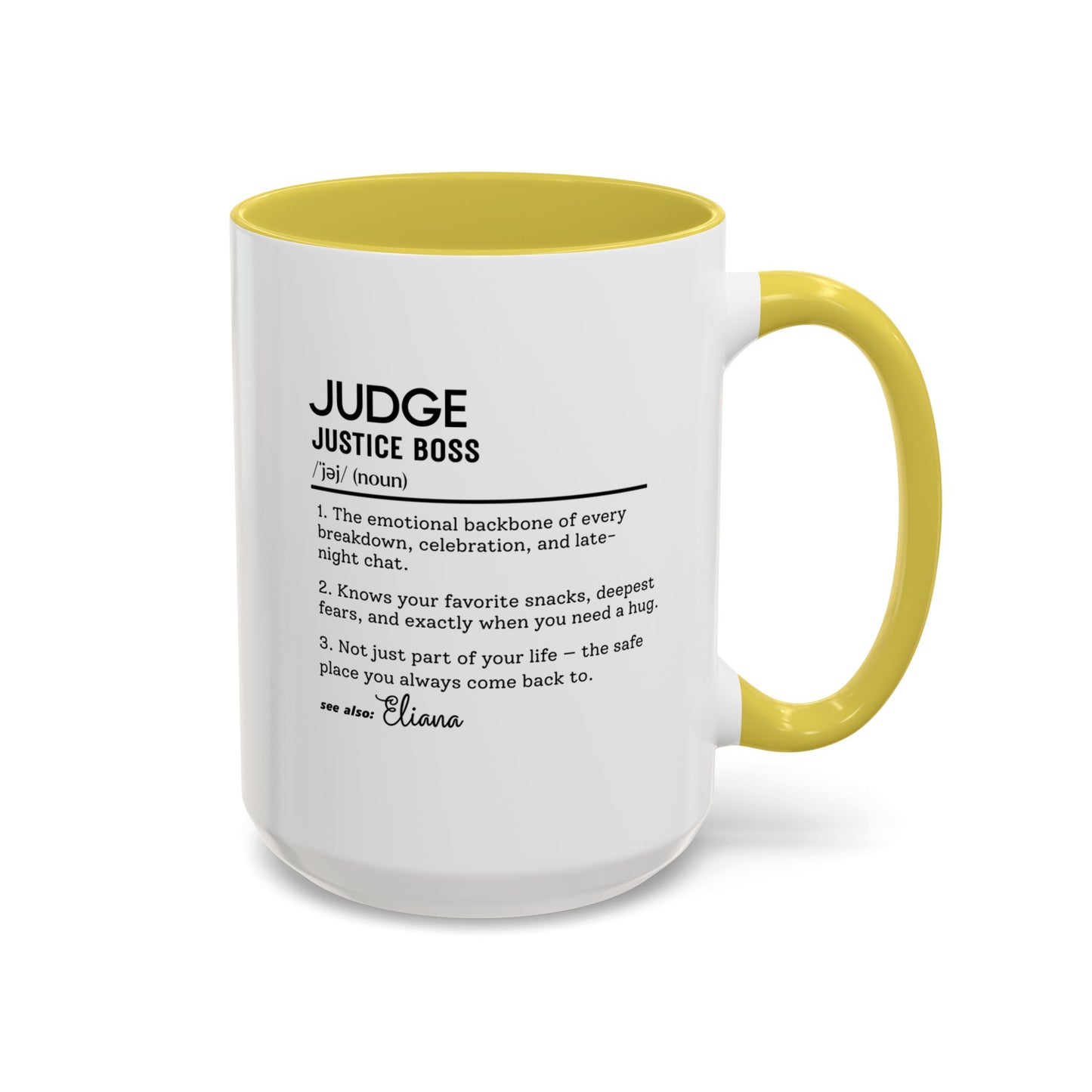Judge Dictionary Mug, Funny Justice Boss Coffee Cup, Custom Courtroom Gift Idea, Law Office Decor Mug, Colorful Mugs (11oz, 15oz)