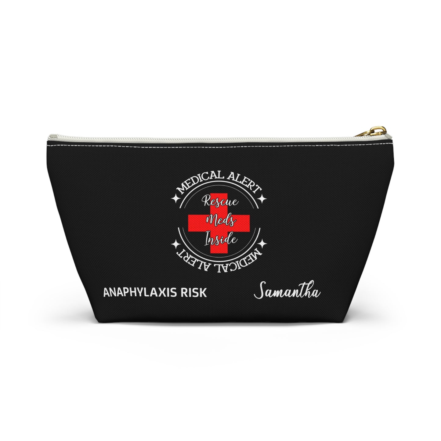 Personalized Medical Alert Rescue Meds Pouch for Anaphylaxis Risk Samantha Emergency Allergy Kit Travel Organizer