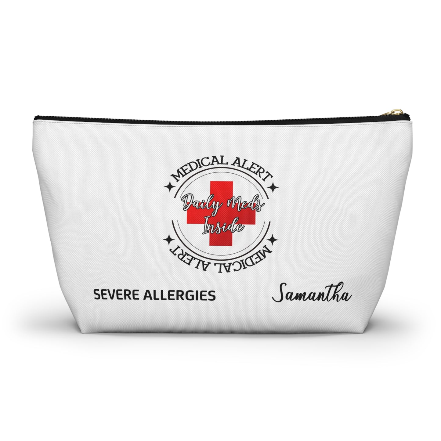 Personalized Medical Alert Accessory Pouch for SEVERE ALLERGIES - Samantha Edition