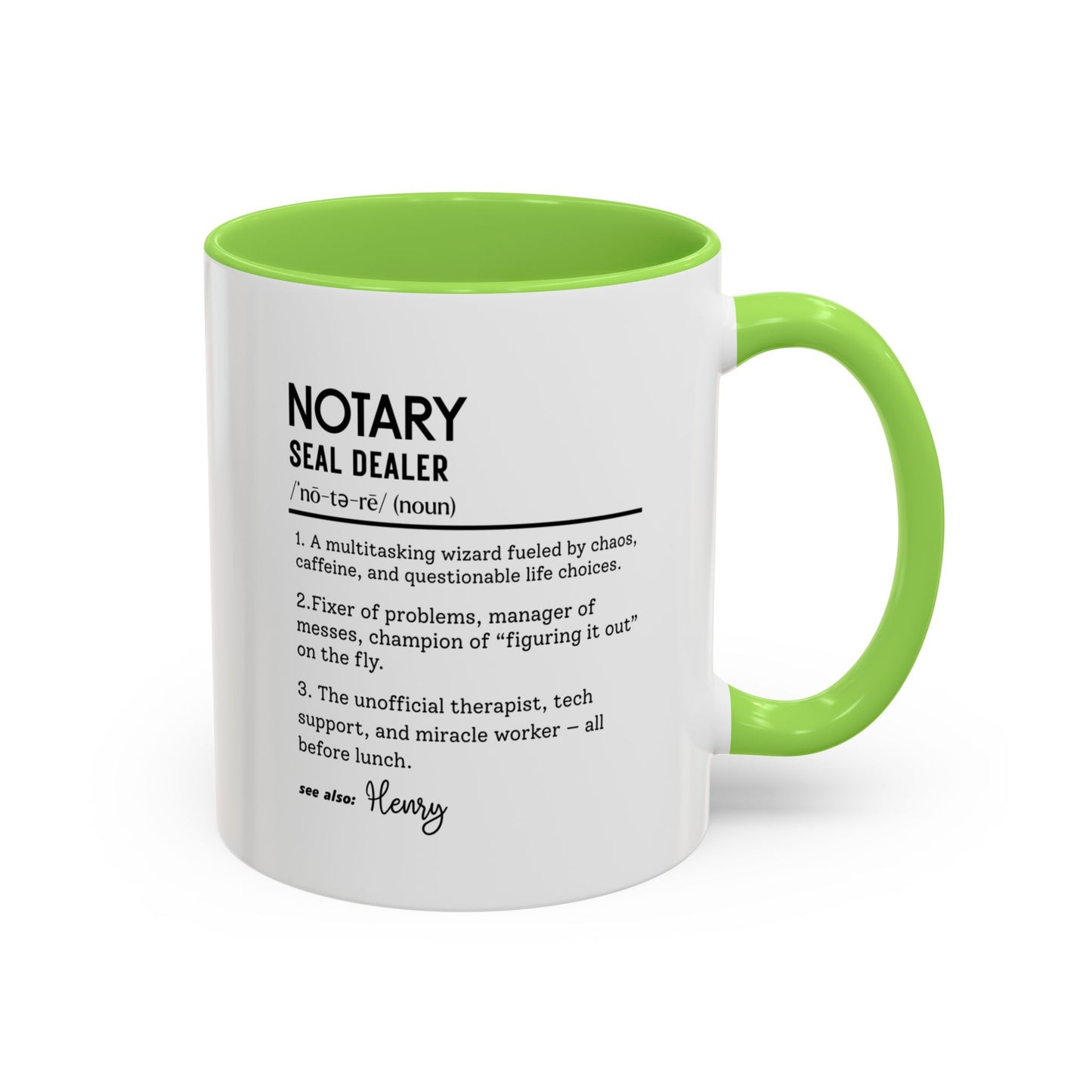 Custom Notary Mug, Funny Legal Gift, Notary Definition Mug, Personalized Office Coffee Cup, Colorful Mugs (11oz, 15oz), Law Office Mug