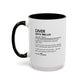 Diver Dictionary Mug, Funny Depth Dweller Coffee Cup, Custom Ocean Lover Mug Gift, Colorful Mugs (11oz, 15oz), Scuba Diver Gift