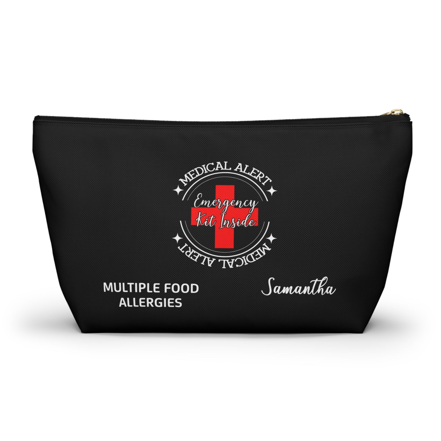 Personalized Medical Alert Emergency Kit Pouch for Multiple Food Allergies Samantha Allergy Meds and EpiPens Organizer Travel Bag